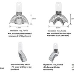 Nickel - Plated Impression Tray Set Partial Size TBWPZ6, osung